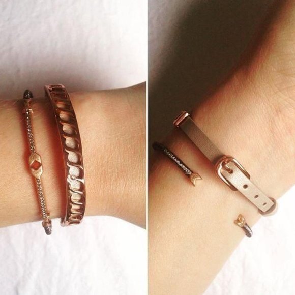 Stella & Dot | Dainty Rose Gold Bracelet Resilience Cuff - Picture 5 of 8